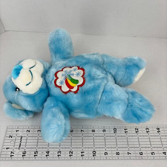 Dan Dee Blue Teddy Bear Plush Rainbow Snowflake Belly Stuffed Animal Toy 13 Inch - Picture 5 of 8